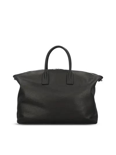 Saint Laurent Giant Bowling Leather Duffle Bag In Black