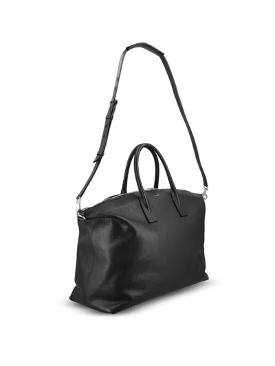 Saint Laurent Giant Bowling Leather Duffle Bag In Black