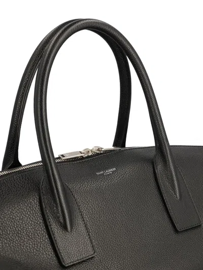 Saint Laurent Giant Bowling Leather Duffle Bag In Black