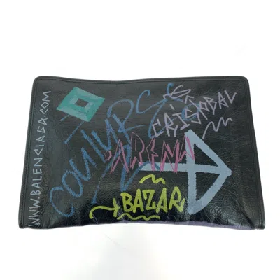 Pre-owned Balenciaga Black Multi-color Leather Clutch Bag ()