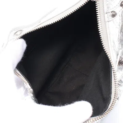 Balenciaga Silver Leather Shoulder Bag