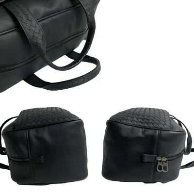 Pre-owned Bottega Veneta Black Leather Boston Bag Handbag ()