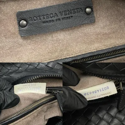 Pre-owned Bottega Veneta Black Leather Boston Bag Handbag Tote Bag ()