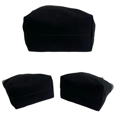 Pre-owned Bottega Veneta Black Leather Canvas Handbag Tote Bag ()
