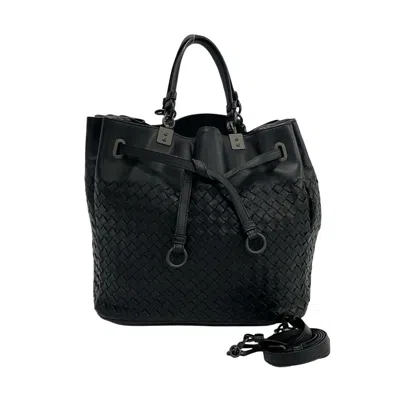 Pre-owned Bottega Veneta Black Leather Handbag Shoulder Bag ()