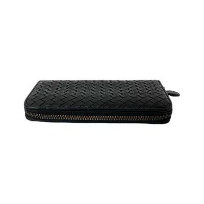 Pre-owned Bottega Veneta Black Leather Long Wallet (bi-fold) ()