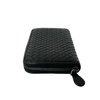 Pre-owned Bottega Veneta Black Leather Long Wallet (bi-fold) ()