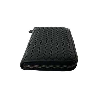 Pre-owned Bottega Veneta Black Leather Long Wallet (bi-fold) ()