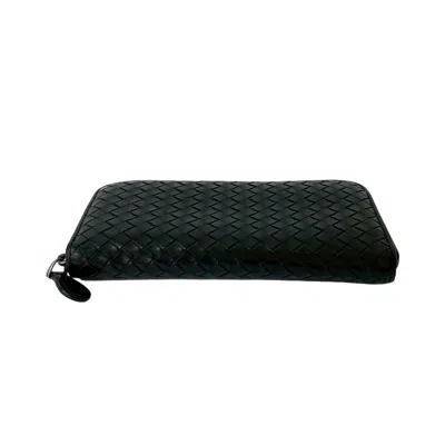 Pre-owned Bottega Veneta Black Leather Long Wallet (bi-fold) ()