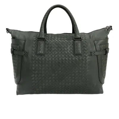 Pre-owned Bottega Veneta Gray Leather Shoulder Bag ()