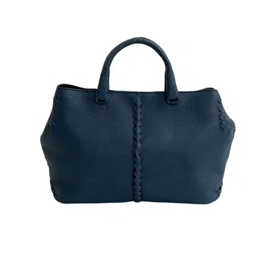 Pre-owned Bottega Veneta Navy Leather Handbag Shoulder Bag ()