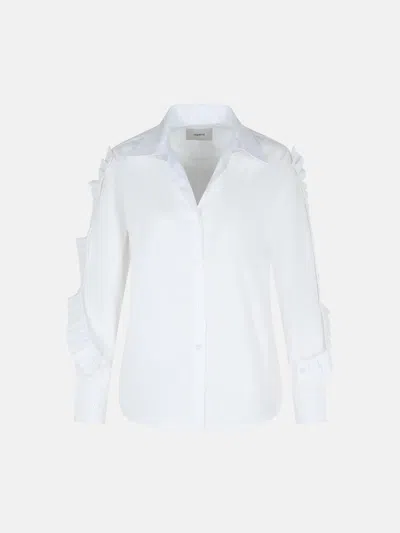 Coperni 'ruffle' White Cotton Shirt In White
