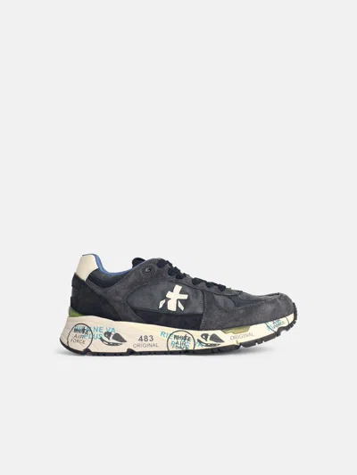 Premiata 'mase' Blue Suede Blend Sneakers In Blue