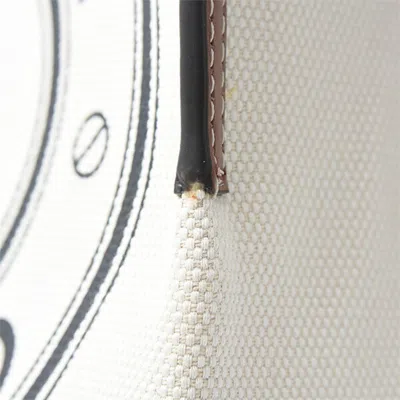 Pre-owned Burberry Brown White Cotton Leather Handbag Shoulder Bag ()