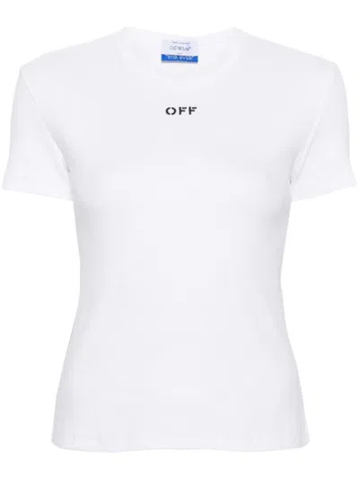 Off-white Off Stamp Rib Basic Tee White Black In White