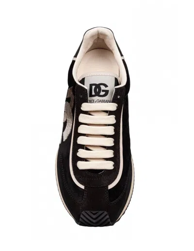 Dolce & Gabbana Velvet And Suede Sneakers In Multi