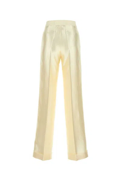 Maison Margiela Women Ivory Viscosa Blend Wide-leg Pant In Neutral