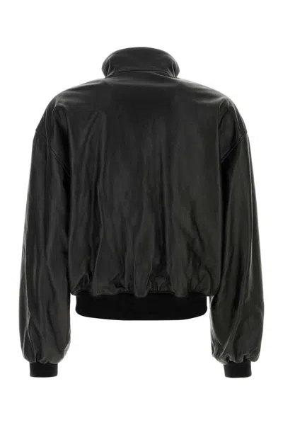 Balenciaga Wool Bomber Jacket High Collar In Black