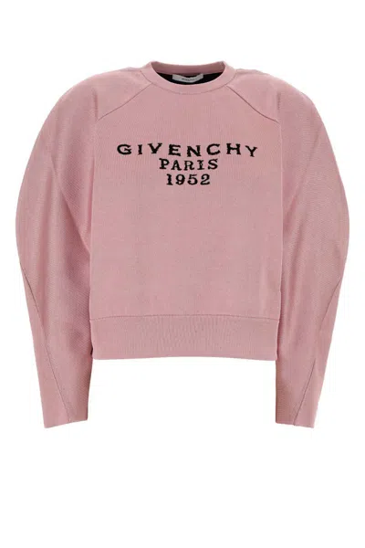 Givenchy Round Neck Long-sleeved Sweatshirt In Pink