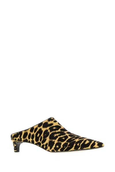 Jil Sander 35mm Leopard Print Ponyhair Mules In Animal Print
