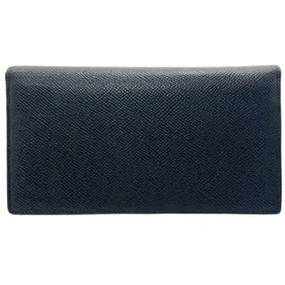 Pre-owned Bvlgari Black Leather Long Wallet (bi-fold) ()
