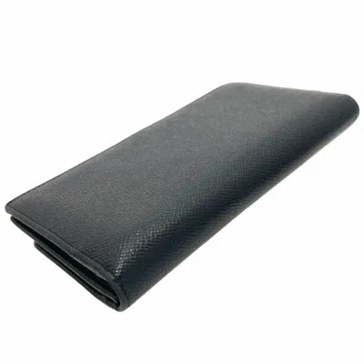 Pre-owned Bvlgari Black Leather Long Wallet (bi-fold) ()