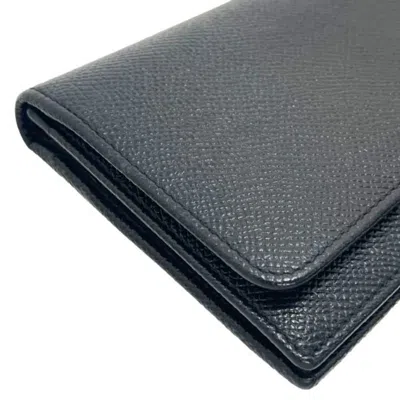 Pre-owned Bvlgari Black Leather Long Wallet (bi-fold) ()