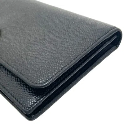Pre-owned Bvlgari Black Leather Long Wallet (bi-fold) ()