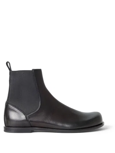 Fendi Ff Squared Chelsea Boots In Nappa Leather Shoes In Black