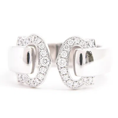 Pre-owned Cartier C2 Silver White Gold (18k) Band Ring ()