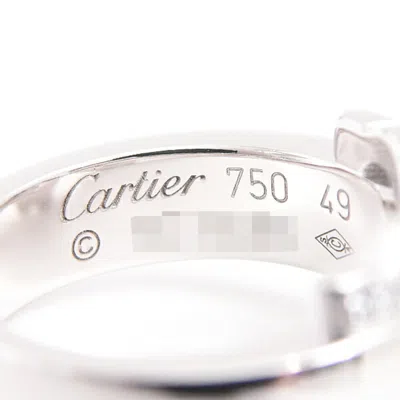Pre-owned Cartier C2 Silver White Gold (18k) Band Ring ()