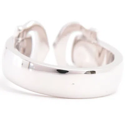 Pre-owned Cartier C2 Silver White Gold (18k) Band Ring ()