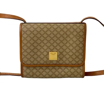 Pre-owned Celine Beige Brown Leather Pvc Shoulder Bag ()
