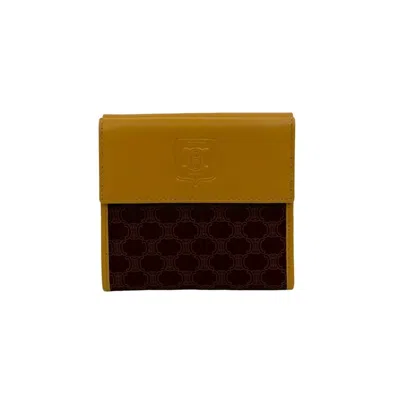 Pre-owned Celine Beige Brown Leather Pvc Wallet (bi-fold) () In Multi