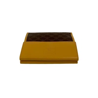 Pre-owned Celine Beige Brown Leather Pvc Wallet (bi-fold) () In Multi