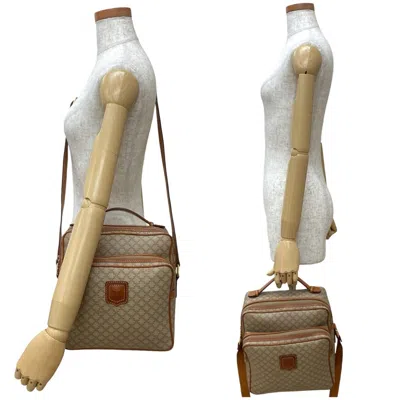 Pre-owned Celine Beige Brown Leather Pvc Pochette Shoulder Bag ()