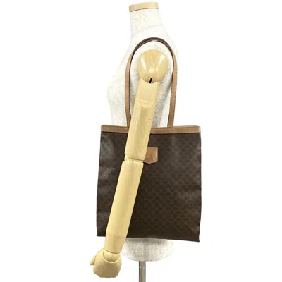 Pre-owned Celine Beige Brown Leather Pvc Handbag Tote Bag ()