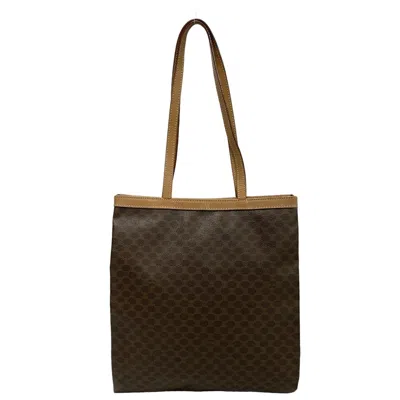 Pre-owned Celine Beige Brown Leather Pvc Handbag Tote Bag ()