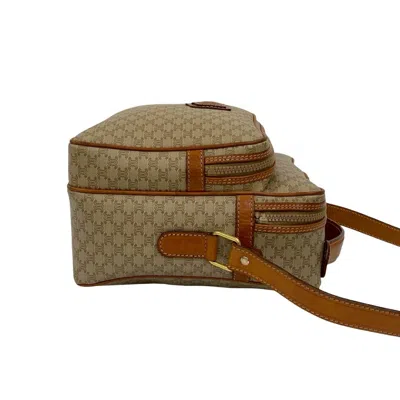 Pre-owned Celine Beige Brown Leather Pvc Pochette Shoulder Bag ()