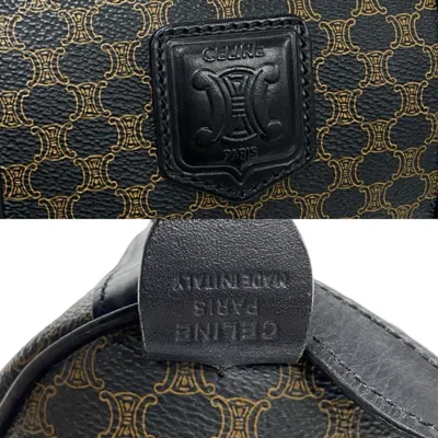 Pre-owned Celine Black Brown Leather Pvc Boston Bag Handbag ()