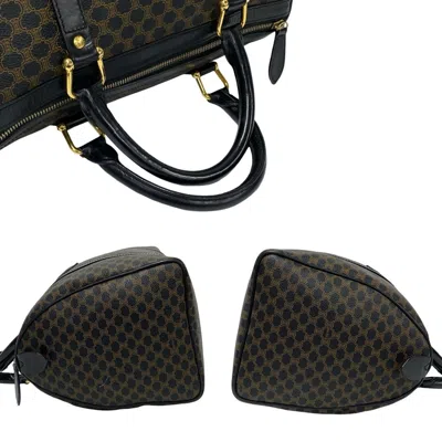 Pre-owned Celine Black Brown Leather Pvc Boston Bag Handbag ()