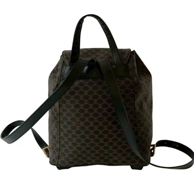 Pre-owned Celine Black Brown Leather Pvc Backpack ()