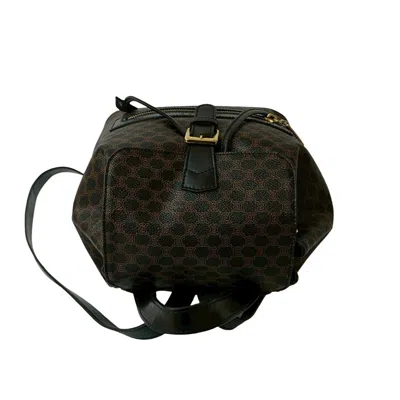 Pre-owned Celine Black Brown Leather Pvc Backpack ()