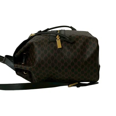 Pre-owned Celine Black Brown Leather Pvc Backpack ()