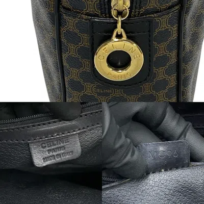 Pre-owned Celine Black Brown Leather Pvc Boston Bag Handbag ()