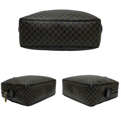 Pre-owned Celine Black Brown Leather Pvc Boston Bag Handbag ()
