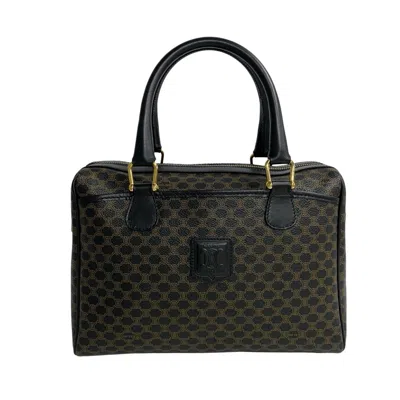 Pre-owned Celine Black Brown Leather Pvc Boston Bag Handbag ()