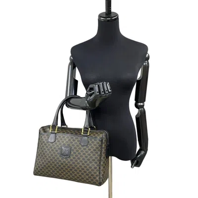 Pre-owned Celine Black Brown Leather Pvc Boston Bag Handbag ()