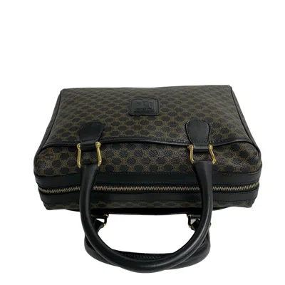 Pre-owned Celine Black Brown Leather Pvc Boston Bag Handbag ()