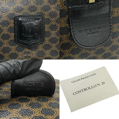 Pre-owned Celine Black Brown Leather Pvc Boston Bag Handbag ()